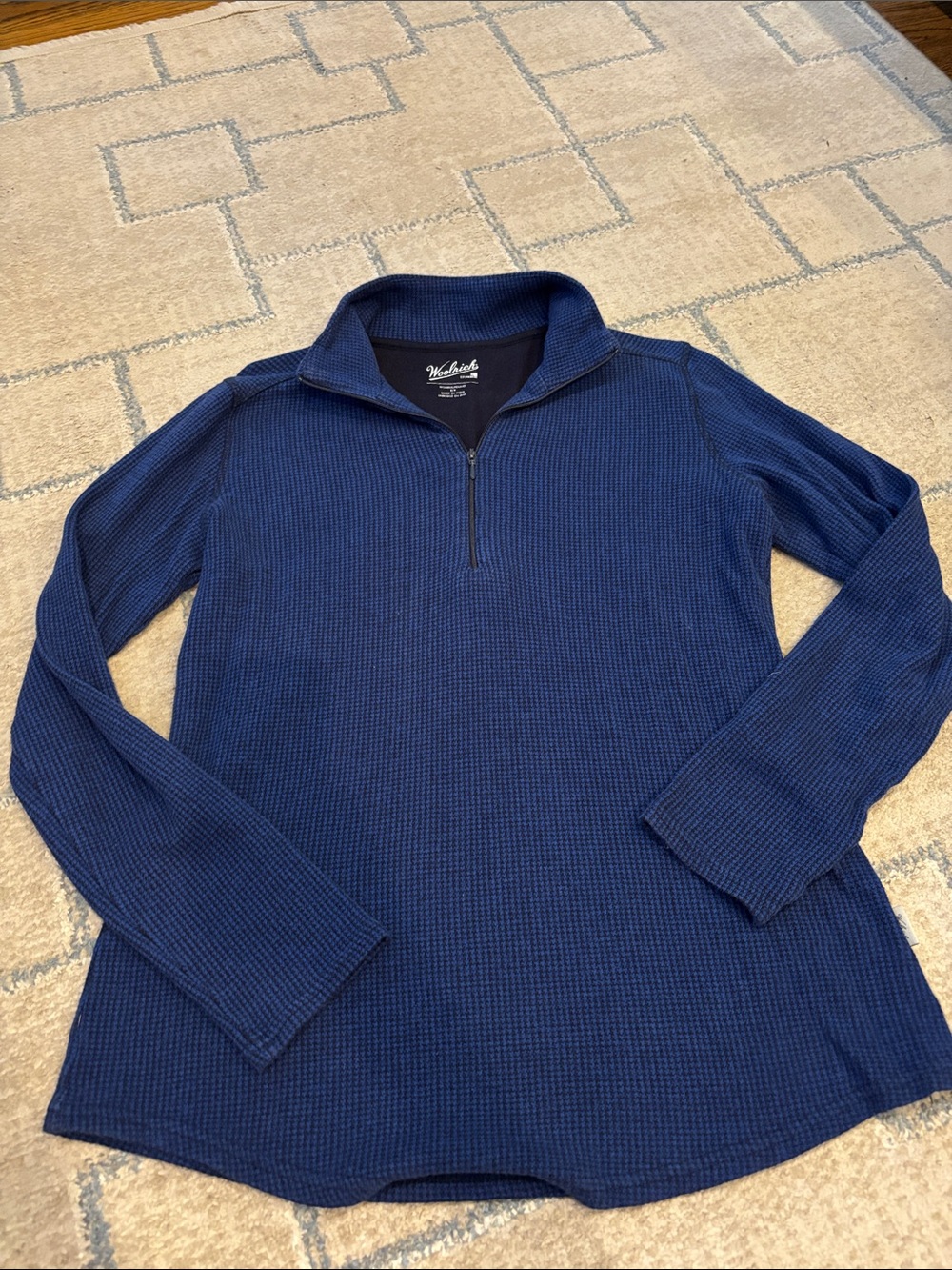 Woolrich Women’s Navy & Black  Quarter-Zip Thermal Pullover